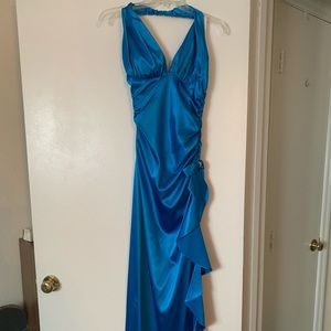 Blue halter dress juniors size 4